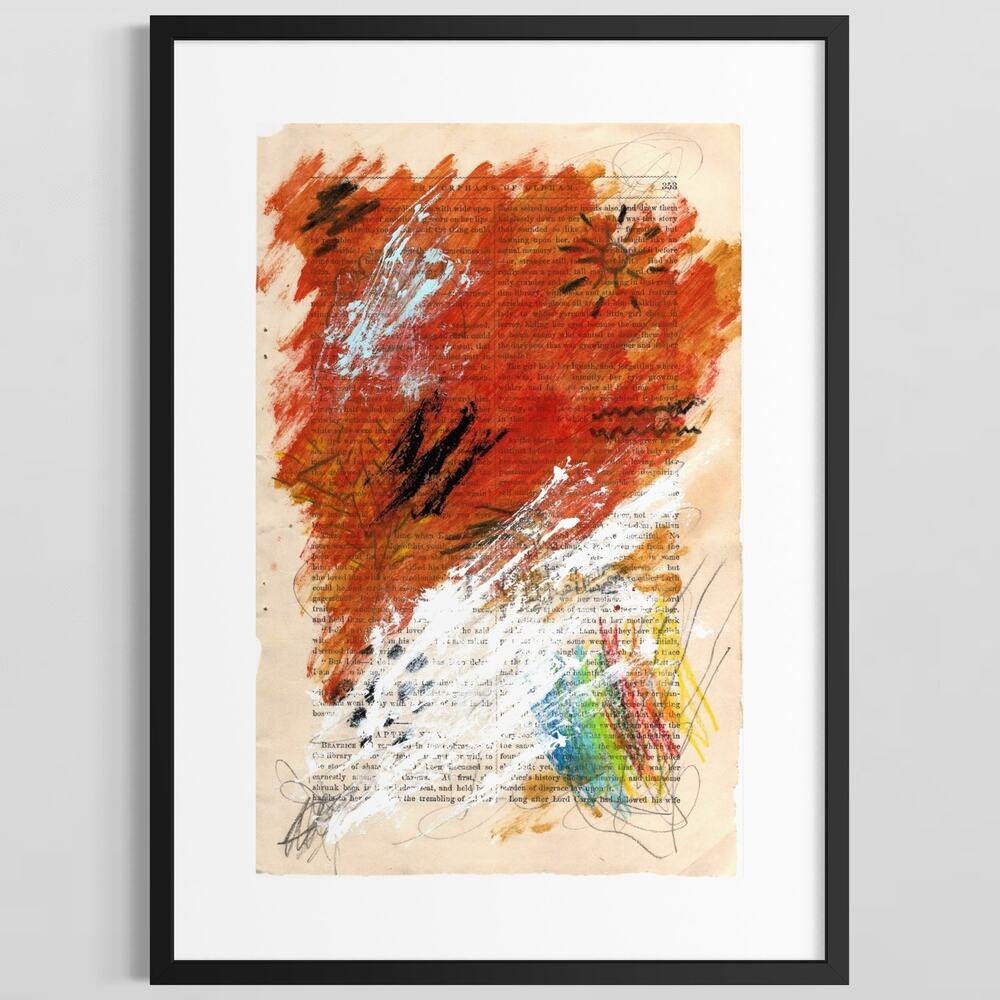 Original Abstract Modern Art Painting on Paper from 1878 Magazine #14 Signed - Picture 2 of 2